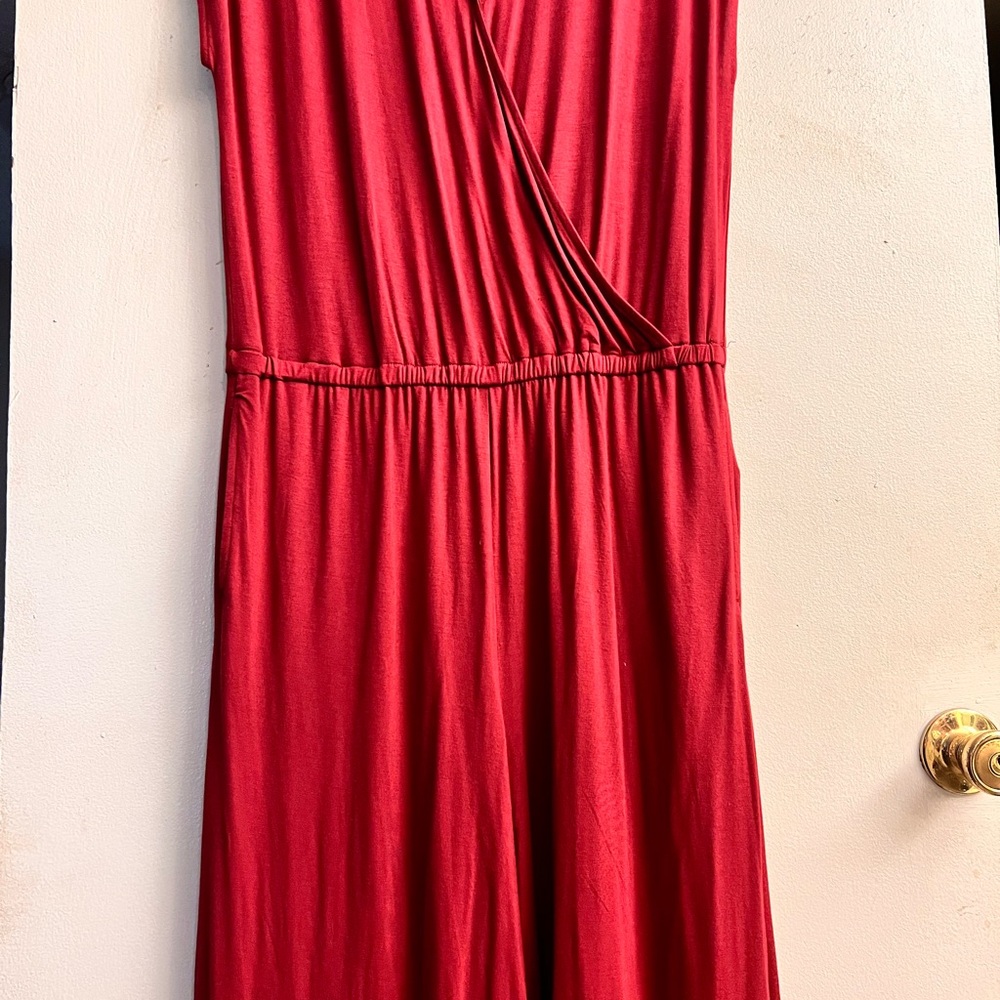Beautiful summer dark red jumpsuit